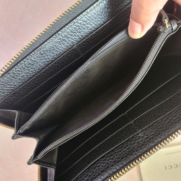 100% AUTHENTIC Gucci GG Long Zippy Wallet Black Complete Inclusion with Box - Picture 5 of 6